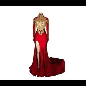 Mermaid Long Sleeve Evening Gown